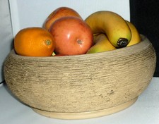 LARGE RETRO HARTROX CASTLEFORD POTTERY HAND TROWN BARK CENTREPIECE FRUIT BOWL