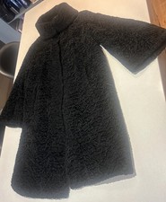 1950s Vintage Black Astraka London Persian Astrakhan Heavy Wool Coat 