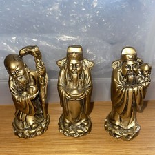 Chinese Gold Resin Figures Oriental 9 cm Tall 