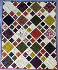 Handmade Patchwork Quilt Multicoloured Floral / Lap Quilt / Throw / Cozy