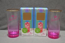 2x Smirnoff Raspberry Crush Vodka Highball Glass Pink Base In Gift Box New 2021