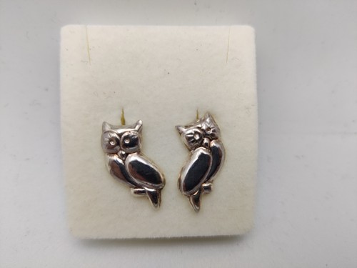 Sterling silver owl stud - sterling,