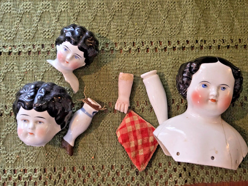 Antique german china doll - german,