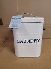 Living Nostalgia LNLAUNDRYCRE 3 kg Metal Laundry Powder Tin, 19 x