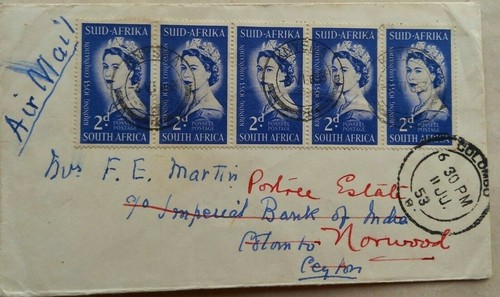 South africa 1953 airmail - africa,