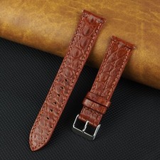 Flat Brown Leather Watch Strap