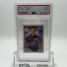 2014 Topps English Premier League Jamie Vardy Sticker Rookie RC PSA 9 Mint 