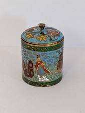 Vintage cloisonne  round brass