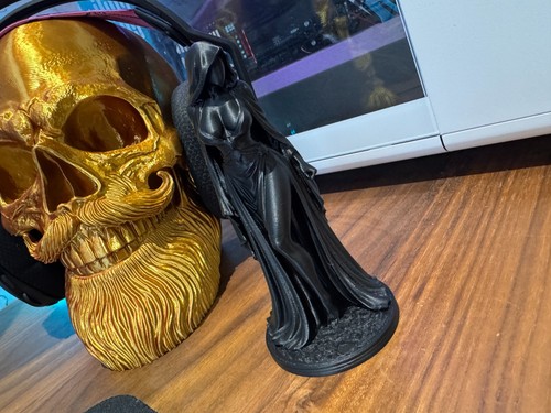 Hooded death maiden statue - death,