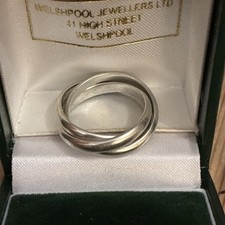 Sterling Silver 925 Ring Russian Wedding Band 3 Bands Size L to M 