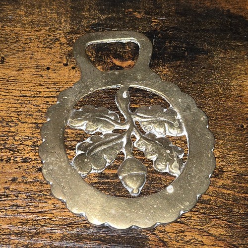 Vintage brass medallion - vintage, horse