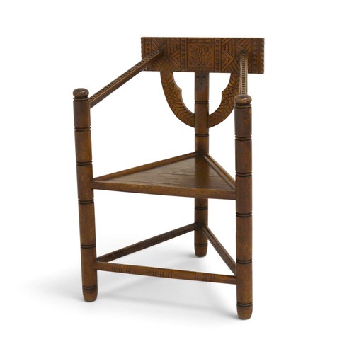 Triangular oak monk chair - triangular,