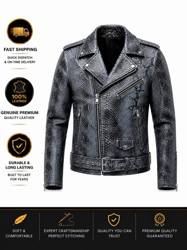 Mens grey snake - grey, leather