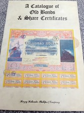 Vintage Catalogue of Old Bonds & Share Certificates Herzog, Hollander & Phillips