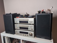 Denon DRA F100  Hi-Fi System CD Tuner Cassette + Remote & Mission 760i Speakers