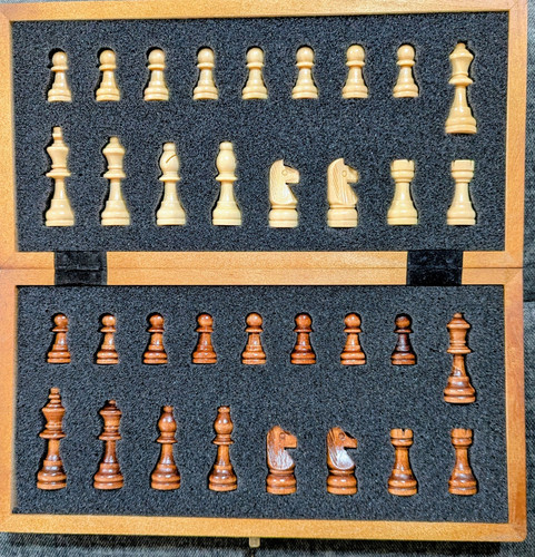 Wooden folding chess set - wooden,