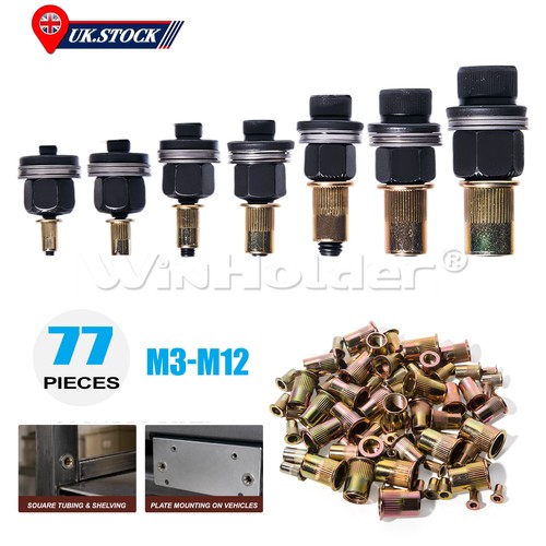 77pc rivet nut kit with - 77pc,