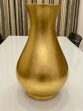 Tall Gold Coloured Ceramic Vase 40cm x 24cm