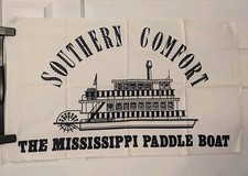 VERY RARE UNUSED NEW VINTAGE SOUTHERN COMFORT MISSISSIPPI PADDLE BOAT TEA TOWEL 