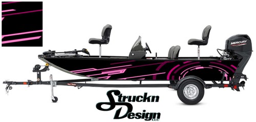 Graphic boat wrap pink bass - boat,