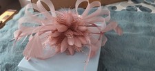 Blush pink fascinator on band