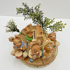 Pendelfin Music Rabbit Figurines x 5 + Band Stand Display                    B14
