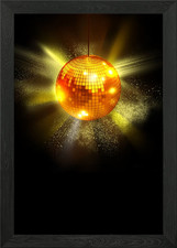 Disco Light Ball Music Framed