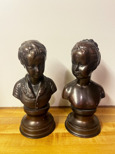 Pair antique bronze decorative - pair,