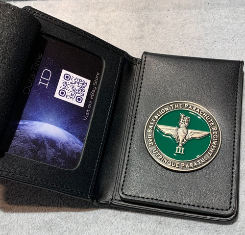 Leather card badge wallet - id, &