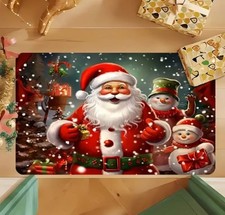 Christmas Door Mat Santa Claus Snowman Rug Indoor Outdoor Entryway Decor 60 X 40