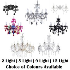 Litecraft Marie Therese Chandelier & Wall Light Multi Arm - 8 Colours           