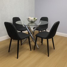 Round Clear Glass Dining Table