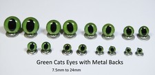 GREEN CATS Crystal Eyes with METAL BACKS -Traditional Teddy Bear Toy Doll Safety