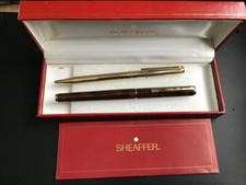 Sheaffer Fashion Fountain Pen (Brown) Gold plated Ballpoint Pen.