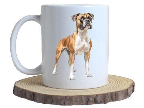 Boxer dog standing 11oz - standing, up