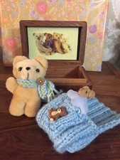 Vintage Miniature Ted 10cm In A Free Crafted Box!