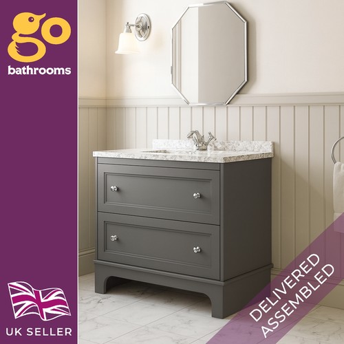 Grey bathroom vanity unit - unit, with