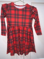 Girls red tartan - red, dress
