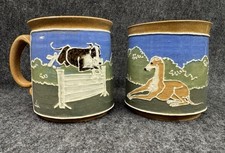 Lewis Handmade Stoneware Pottery Show Dog Art Mugs ~ Whippet