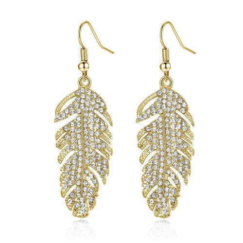 Clear crystal 18k feather - crystal,