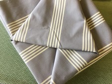 1.75 cm  Ian Mankin fabric remnant 100%. Cotton Oxford  stripe SILVER