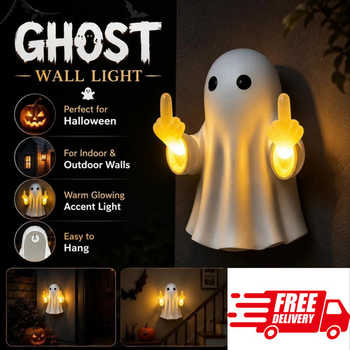 Halloween ghost middle finger - halloween,