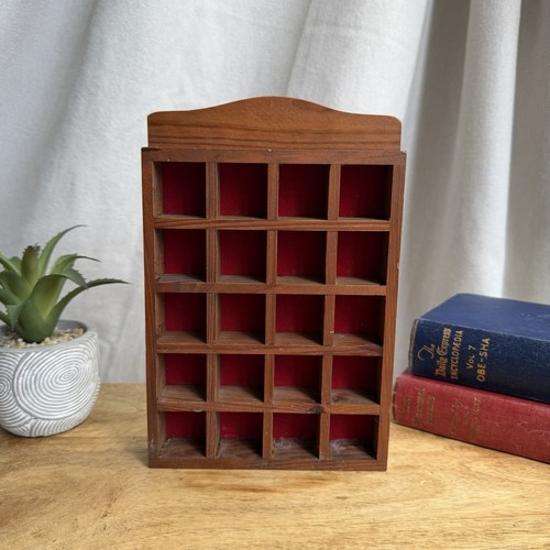 Vintage wooden rectangle curio - wooden,
