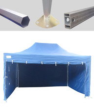 MCD Pop 40mm Blue Commercial Pop Up Gazebo 3m x 4.5m Easy Up With Sides