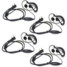4x HQRP G Shape 2 Pin Earpiece