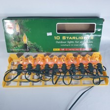 Vintage 10 Neon Flame Christmas Lights by F.D.L  Starlights Candle Bulbs 