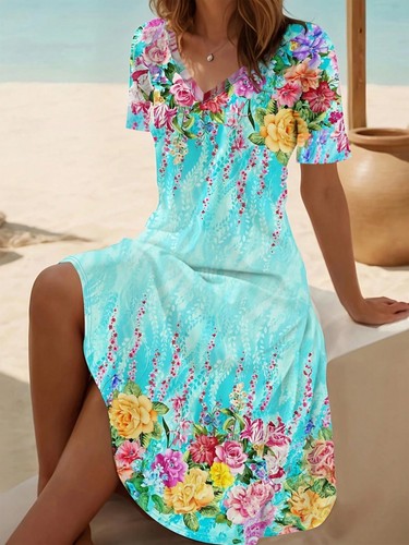 Ladies floral short sleeve - ladies,