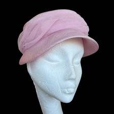 1950s JACOLL Hat Pink Straw &