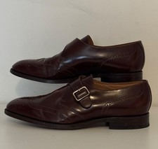 Mens LOAKE Brown Leather Single Monk Strap Shoes UK 10 - CG N42