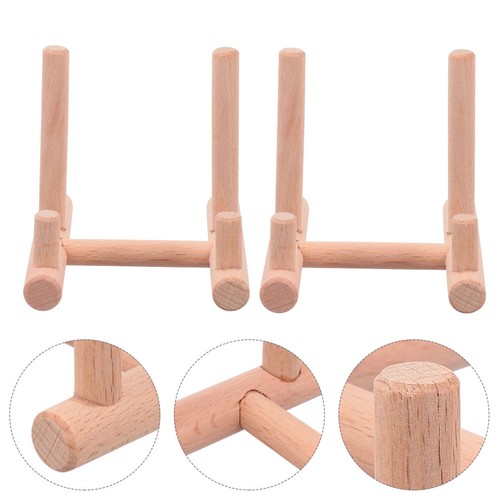 2pcs plate stands wooden - 2pcs,